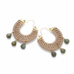 NWT The Sak Boho Labradorite Gemstone U-Shaped Wrapped Hoop Earrings – MSRP $60